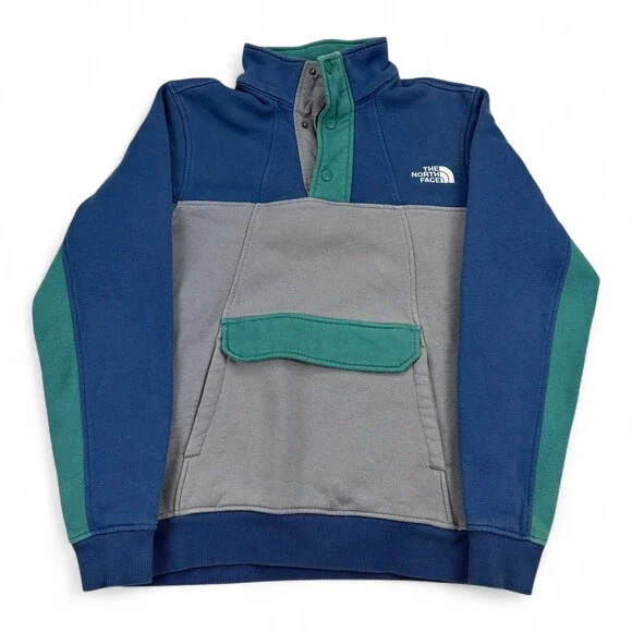 The North Face Men's‎ Colorblock Snap Pullover Sweatshirt Sz S