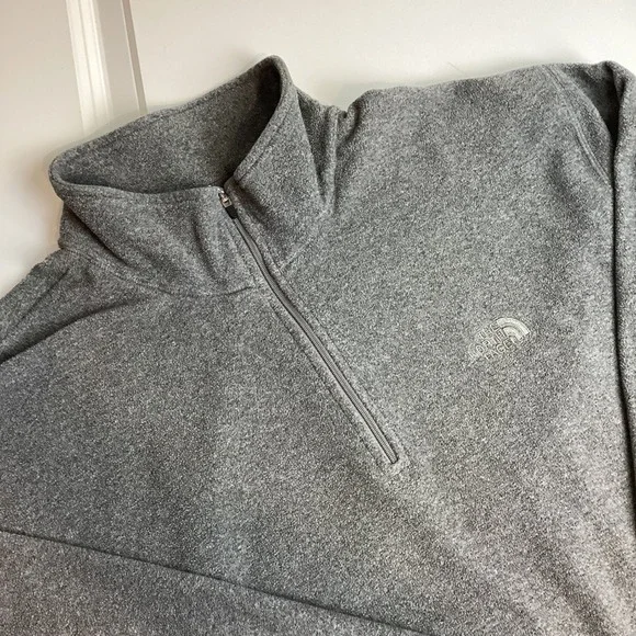 The North Face Mens TKA 100 Glacier 1/4 Zip Fleece Pullover Grey XXL ALD0 TB50