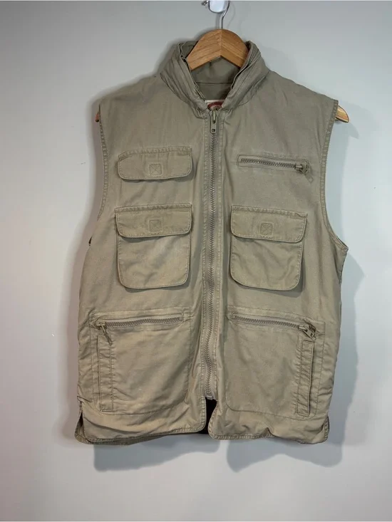 Banana Republic Vintage Mill Valley Khaki Vest Utility Photographer Journalist M