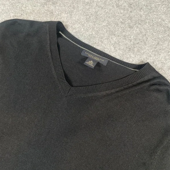 Banana Republic SILK CASHMERE Mens Sweater M Black Office Casual V-neck