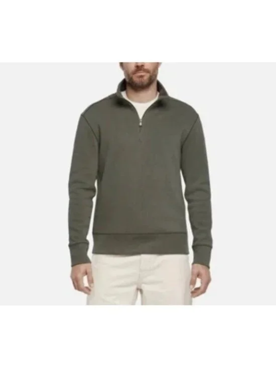 Banana Republic Men's S Green Half-Zip Pullover Sweatshirt Cotton Blend e1772