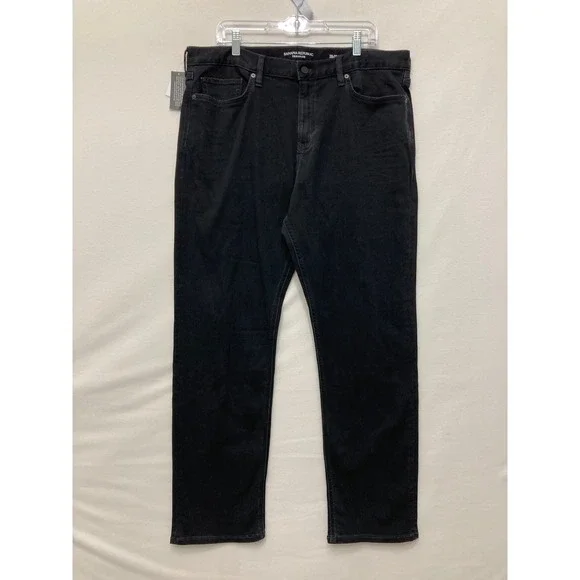 NWT Banana Republic Mens Traveler Jeans 38x32 Straight Fit Black Stretch