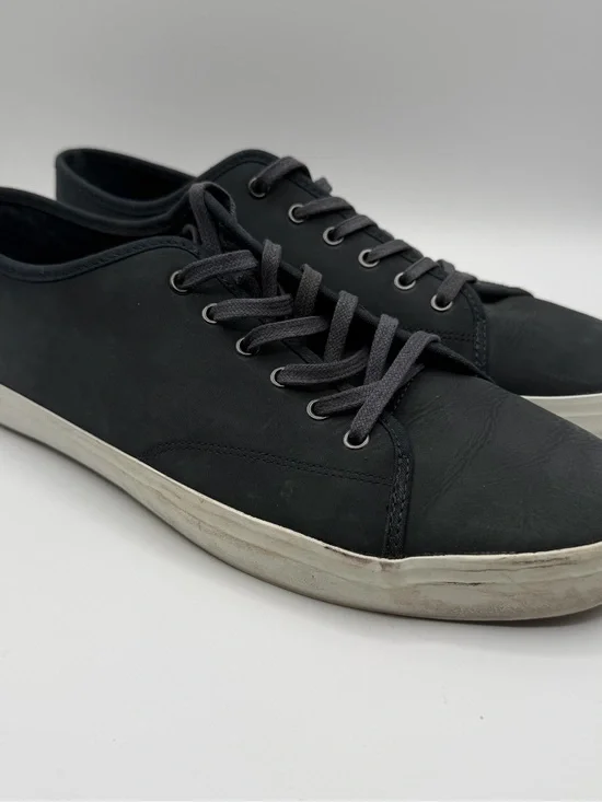 Banana Republic Mens 12 Navy Leather Low Top Sneakers Minimalist Casual Shoes
