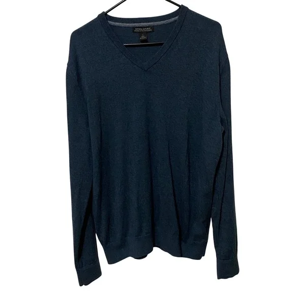Banana Republic Pima Cotton Cashmere Mens‎ V-neck Sweater L Ivy League Heritage