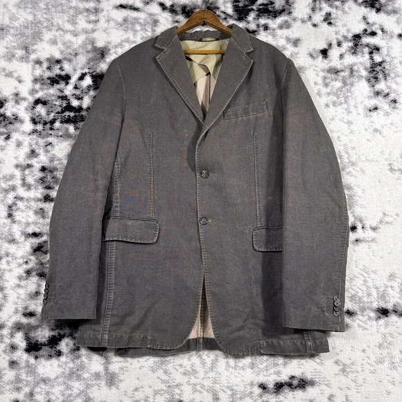 Banana Republic Blazer Mens Size 42R Linen Blend Two Button Preppy Office Career