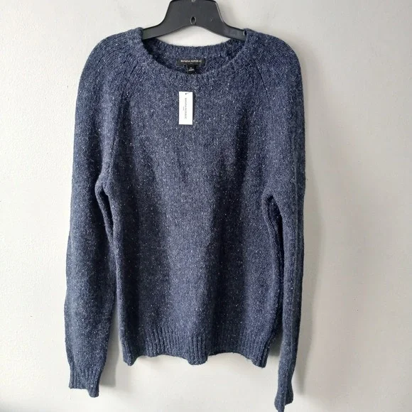 Banana Republic Men's Size Medium Tweed Crew-Neck Sweater Long Sleeve NWT $90!!!