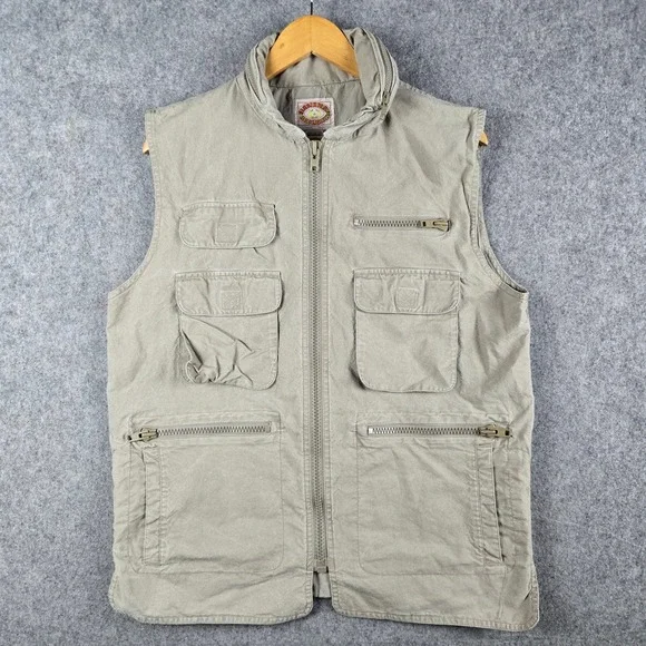 Vintage Banana Republic Safari Vest Mens Medium Khaki Utility Fishing Gorpcore
