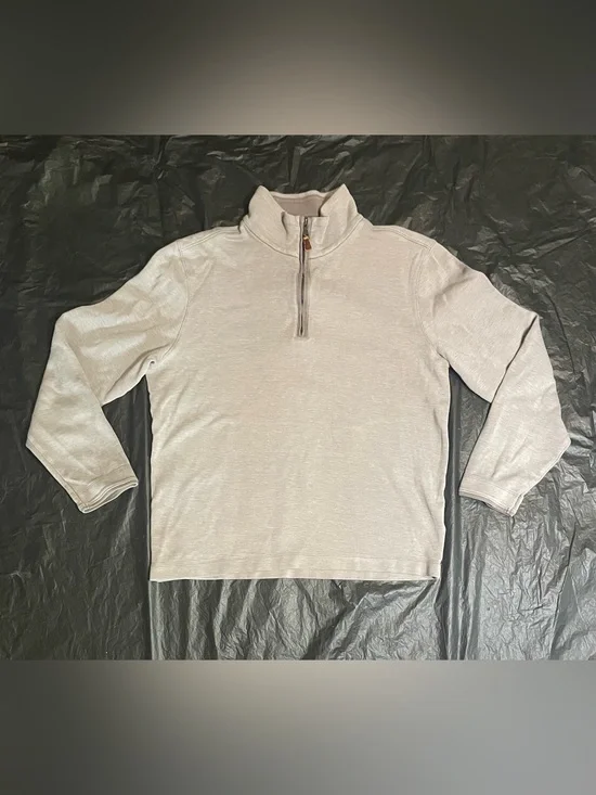 Banana Republic Men’s Quarter Zip Mock Neck Pullover Gray Size M