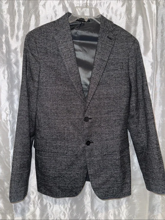 Banana Republic Gray Glen Plaid Sport Coat Men’s Size 36R 🔥 HR