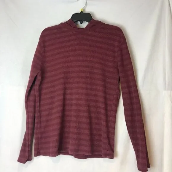 Banana Republic Men's Waffle Knit hooded Long Sleeve shirt Size L