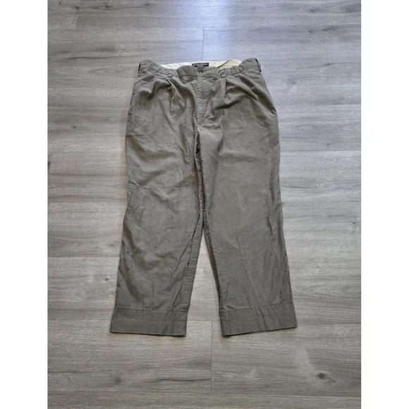 Vintage Banana Republic Pants Men 38x27 Smithfield Chino Pleated Green Trousers