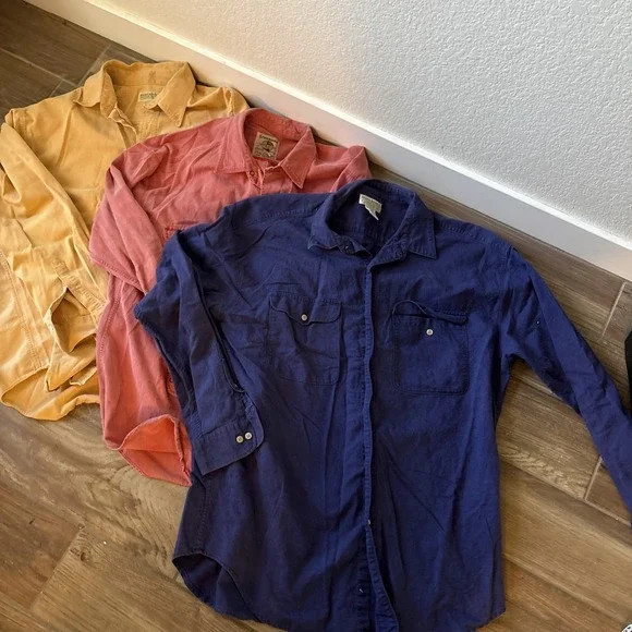 Lot 3 Banana Republic Safari Travel Clothing Vtg Men's Long Sleeve Shirt Size XL