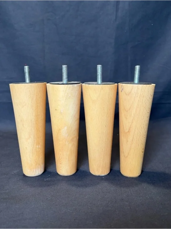 Unbranded 5.5” Natural Wood Tapered Sofa Legs Risers - Set of 4