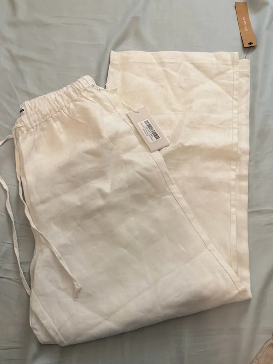 Reformation cropped olina linen pants