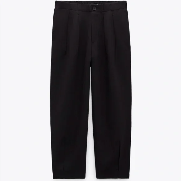 Zara Linen Blend Tapered Fit Pants