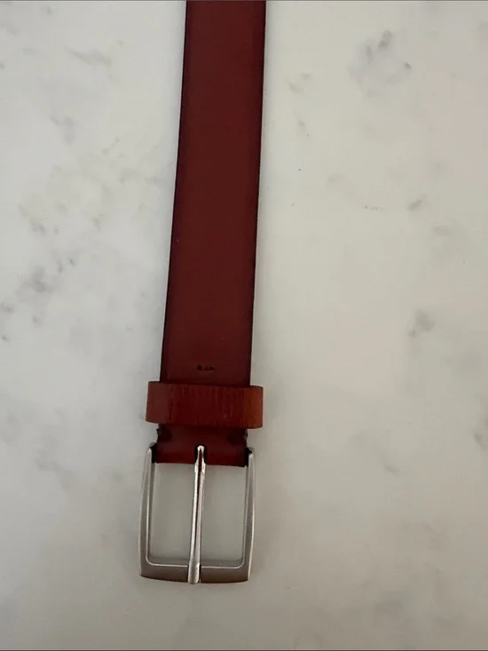 Banana Republic Men's cognac Leather Belt with Silver Buckle