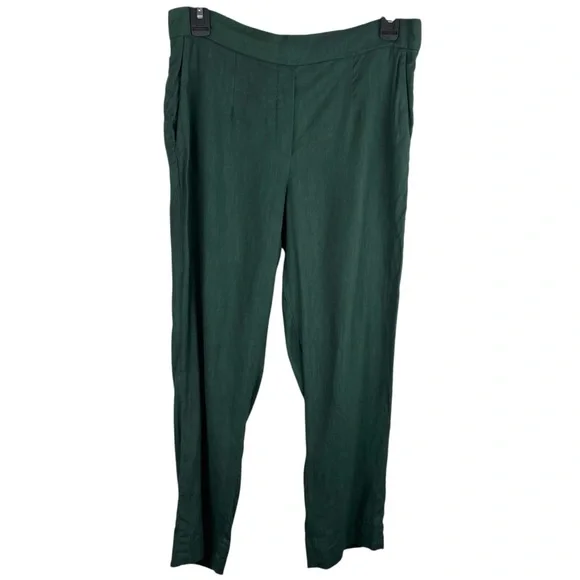 Babaton | Green Linen Blend Ankle Length Pants