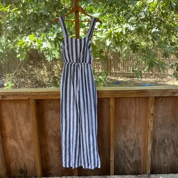 Reformation Women's Striped Sleeveless Jumpsuit Size 2