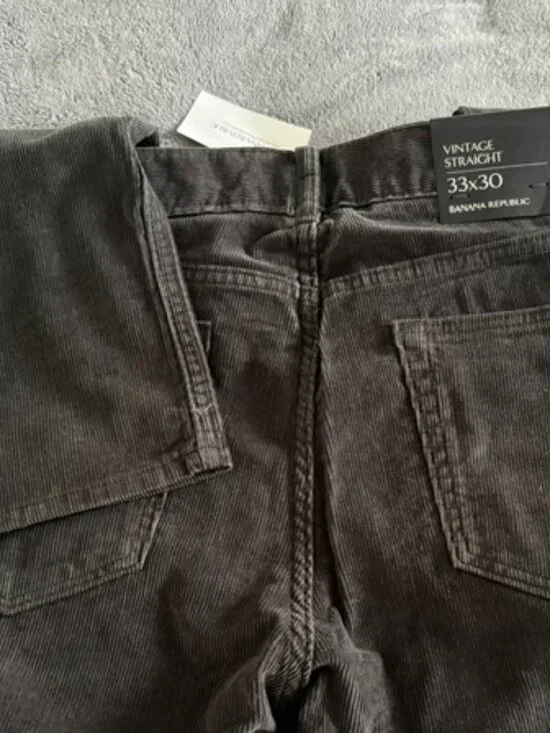 BANANA REPUBLIC VINTAGE STRAIGHT GREY CORDUROY JEANS
