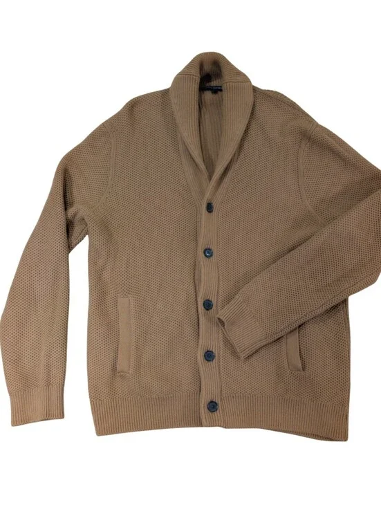 Banana Republic Honeycomb Shawl Cardigan Sweater Mens Large