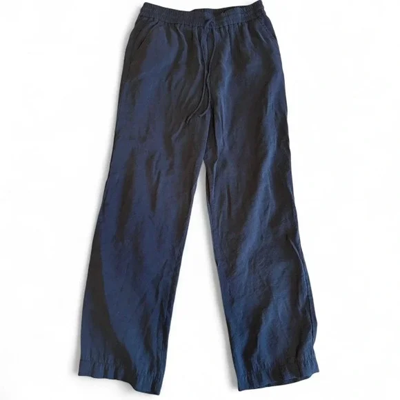 Zara Black Linen Trousers, Drawstring Summer Pants, Women's Size XS‎