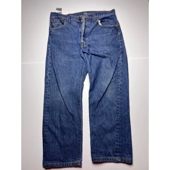 Levi's 501 Original Fit Jeans Mens 33x30 Blue Medium Wash Straight Leg Denim