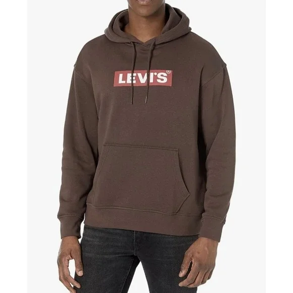 NWT Levi's Men's Extra Small‎ Relaxed Graphic Hoodie - Hot Fudge Brown