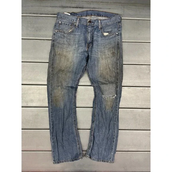 Levis 527 Jeans Mens 33x30 Blue Medium‎ Wash Denim Bootcut 100% Cotton Grunge