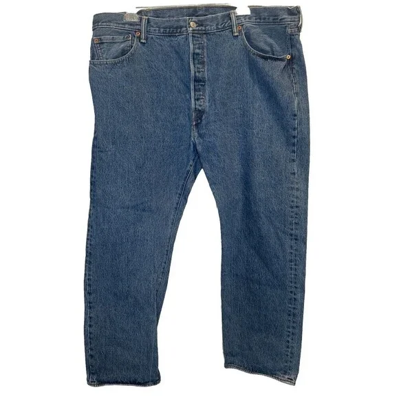 Levi's 501 Men’s Blue Denim Jeans Size 42x30 Button Fly Medium Wash‎