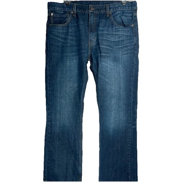 Levis 527‎ Slim Bootcut Jeans Mens 38x30 Dark Wash Blue Denim