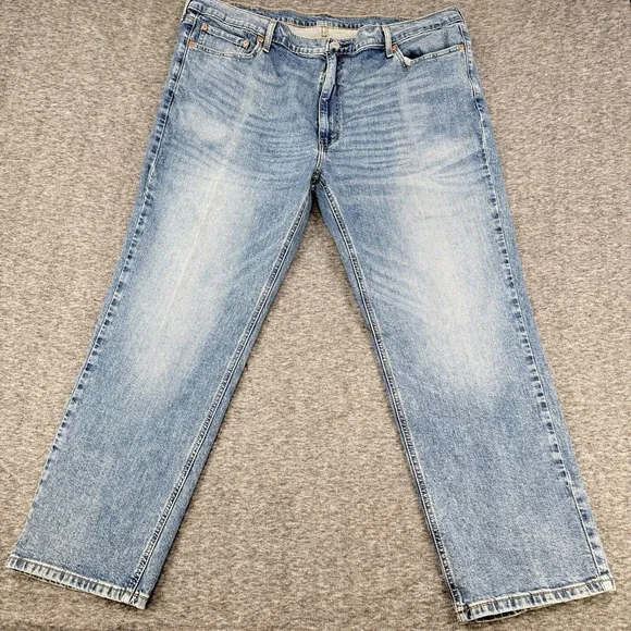 Levis 541‎ Jeans Mens 44x30 Blue Light Wash Tapered Athletic Denim Zip Fly
