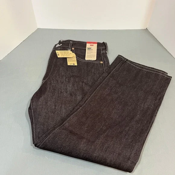 Levi's 501 Original Jeans Men 36x30 Brown Shrink-To-Fit Rigid Denim Straight Leg