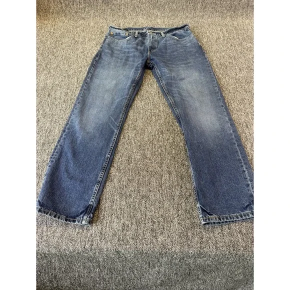 Levi's 559 Jeans Mens 36x32 Blue Denim Whiskered Medium Wash Straight Streetwear