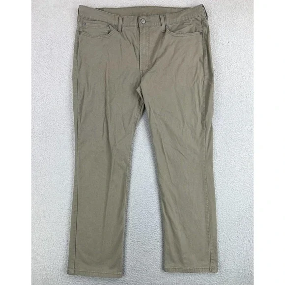 Levis 514 Mens 40x32 Beige Regular Straight Stretch Denim Jeans Light Wash