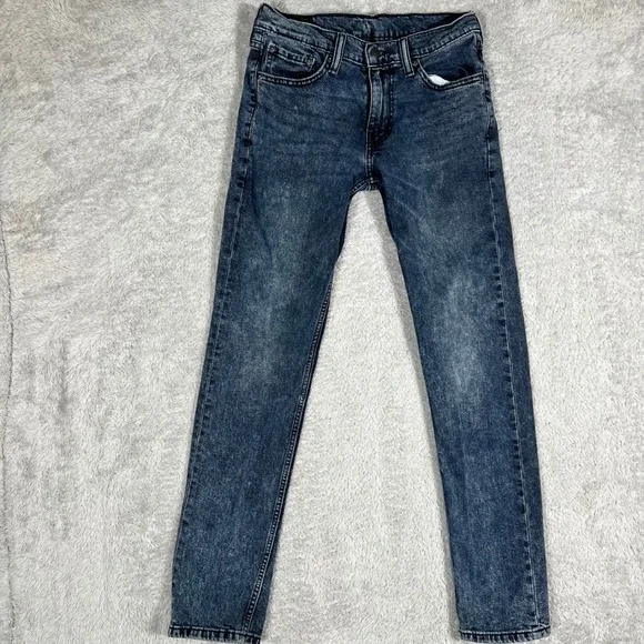 Levis 511 Slim Fit Jeans Mens 30x30 Dark Acid Wash Black Stretch Denim