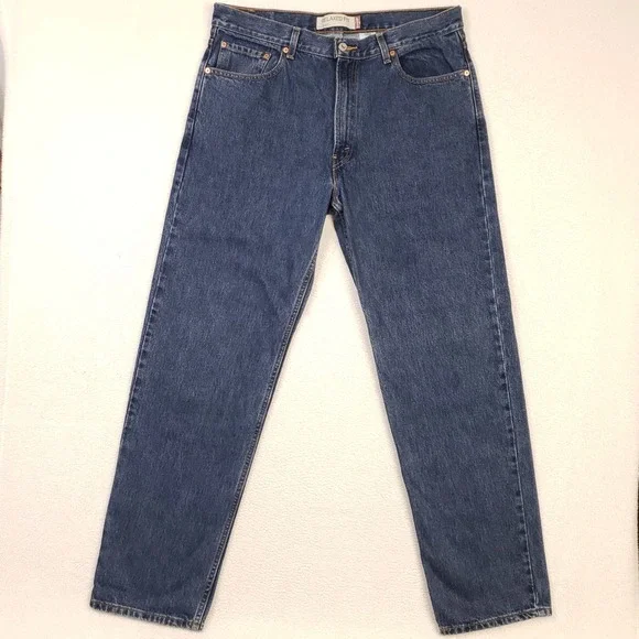 Levi's 550 Relaxed Fit Jeans Mens 36x34 Blue Dark Wash Tapered Leg Denim Y2K