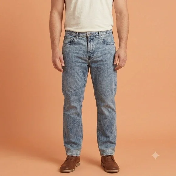Levi's‎ 513 Slim Straight Jeans Men's 36x32 Blue Denim Patch Damage read
