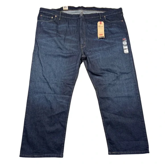 Levi's 505 Regular Mens 54x30 Dark Wash Stretch Big‎ & Tall Jeans NWT