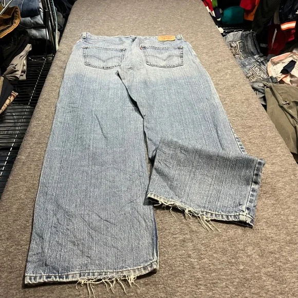 Levis 569 Loose Straight Jeans Mens 36x34 Light Wash Baggy Denim Skater Y2K