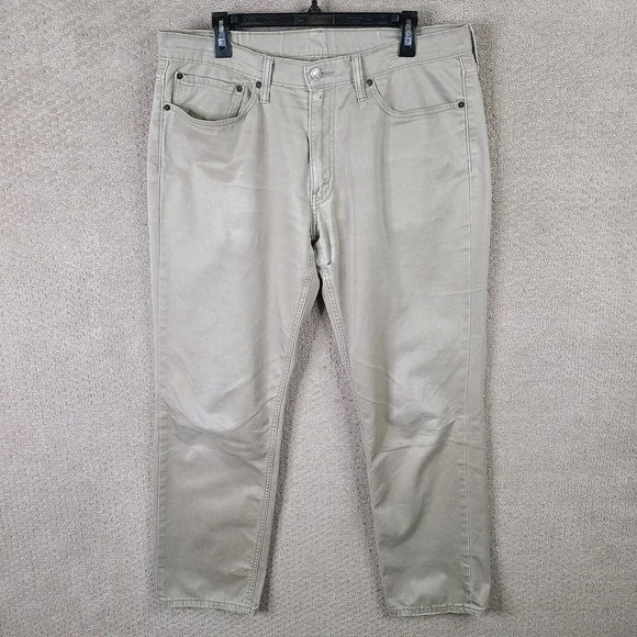 Levis Jeans Mens 34x30 (36x30) Beige 541‎ Straight Distressed Zip Fly Stretch