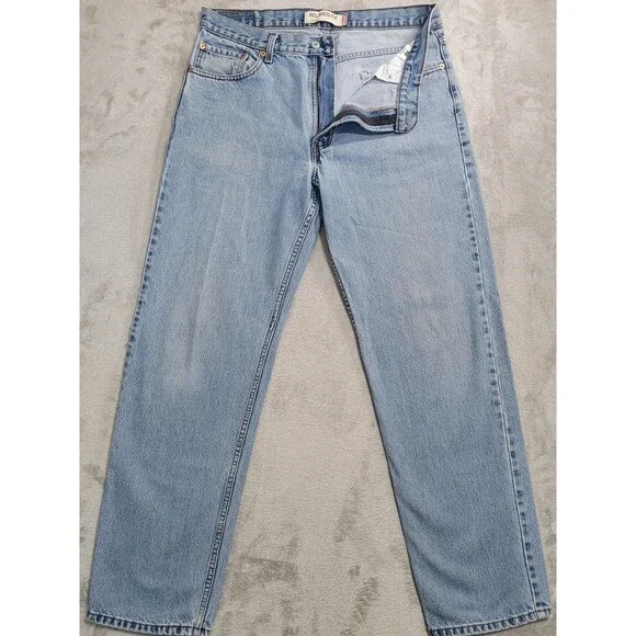 Levi's 550 Jeans Mens 36x34 Blue Light Wash Relaxed Tapered Zip Fly Denim Cotton