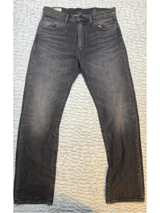 Levi's Premium Men's Gray Dark Wash Straight Regular Fit Denim Jeans 5-Pocket