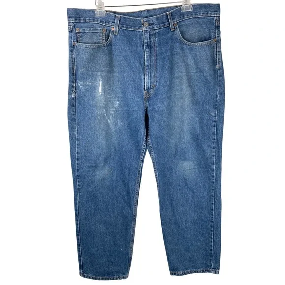 Levis 550 Relaxed Fit‎ Jeans Mens 40x30 Blue Medium Wash Denim Cotton Thrashed
