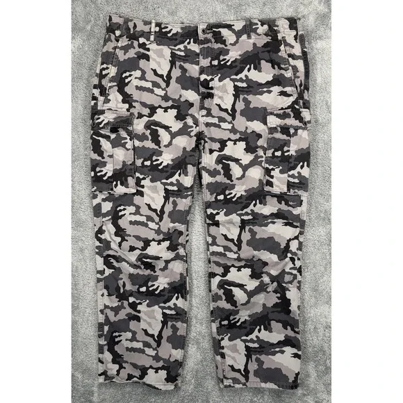 Levis Ace Cargo‎ Pants Mens Size 44x29* Gray Camo Relaxed Fit Utility READ