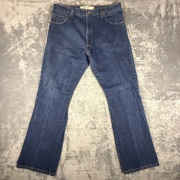 Vintage Levi's 517 Boot Cut Jeans Men's 36x32 Blue Denim Dark Wash Y2K Cowboy