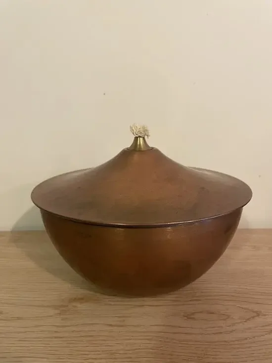 Vintage Smith & Hawken Large Copper Oil Dish Lamp Made in Turkey NEW