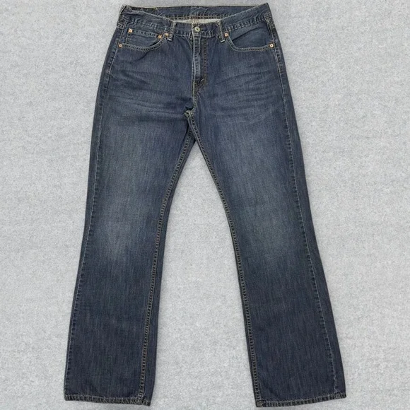 Levi's 527 Jeans Men's 34x33 Blue Denim‎ Distressed Bootcut Slim Fit All Cotton