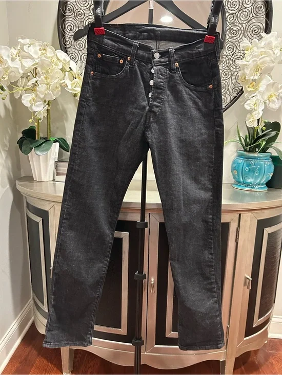 Levi's Black Straight Button-Fly Jeans
