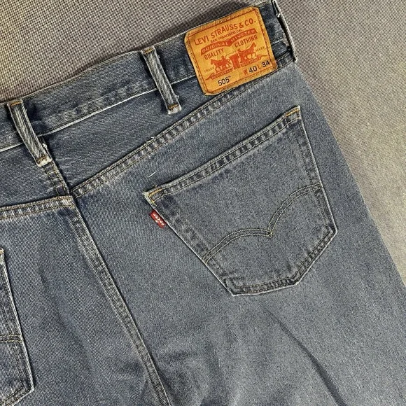 Levi's 505 Men‎ Regular Fit Light Wash Denim Jeans 42x29 Dad Core