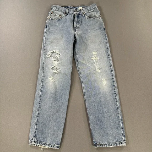 Levi's 550 Jeans Mens 30x30‎ Light Wash Blue Relaxed Fit Tapered Distressed